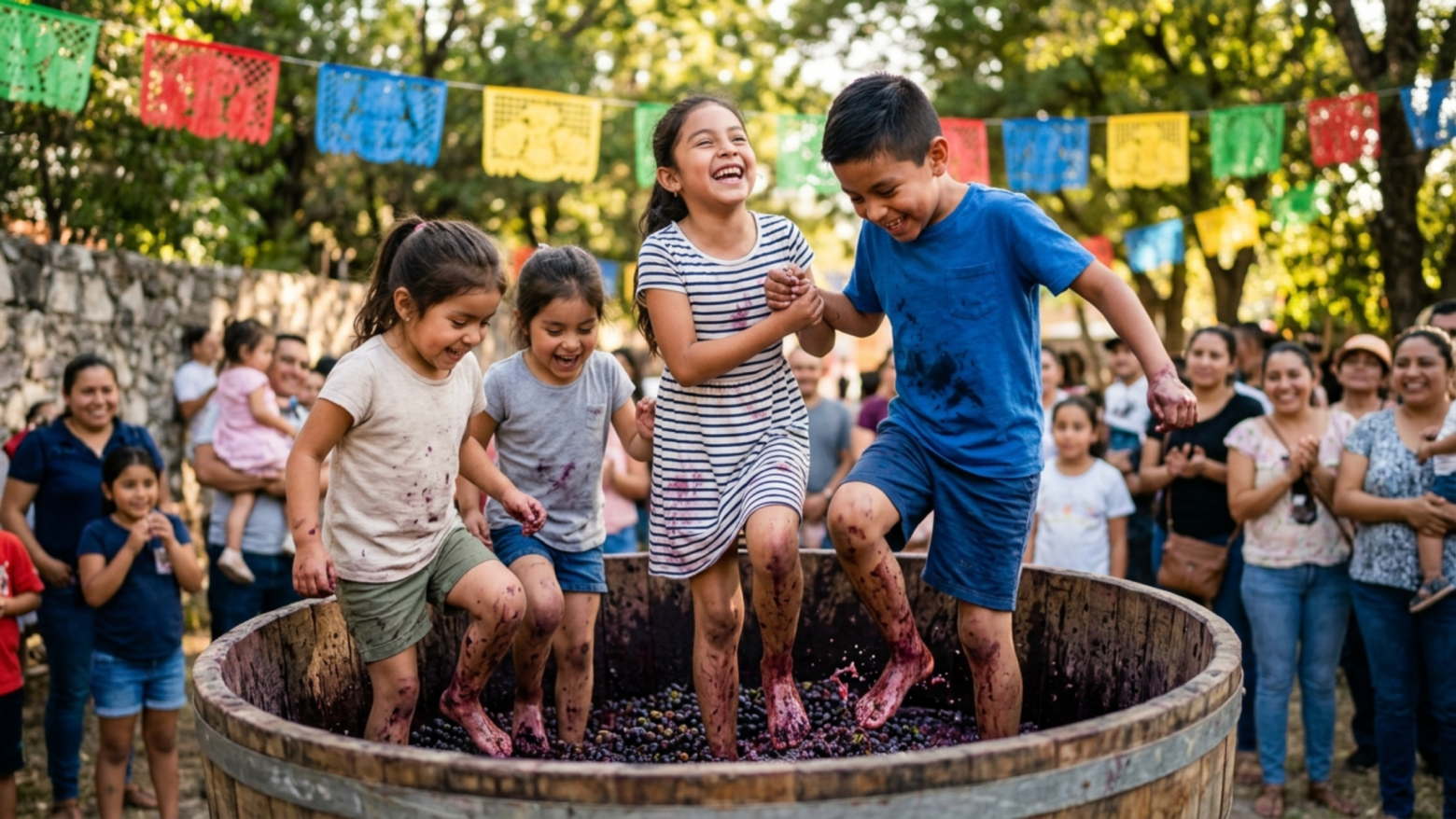 Pisada de uvas para niños